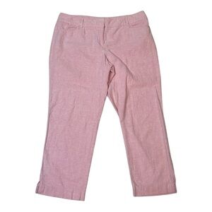7th Avenue New York & Company Cropped Pants Pink Linen Blend Women’s size 8